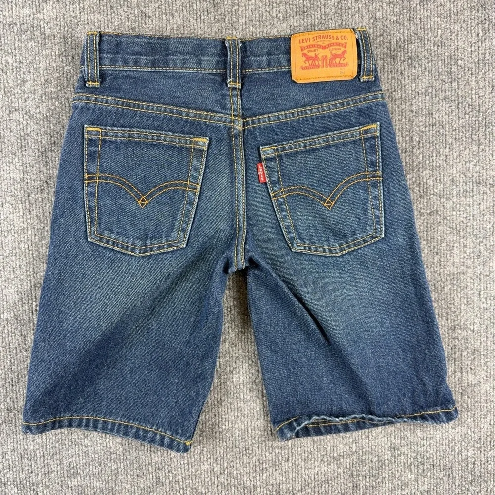Levi's 505 Shorts Boys 7 Blue Denim Bermuda Regular Fit Zip Fly Summer Casual